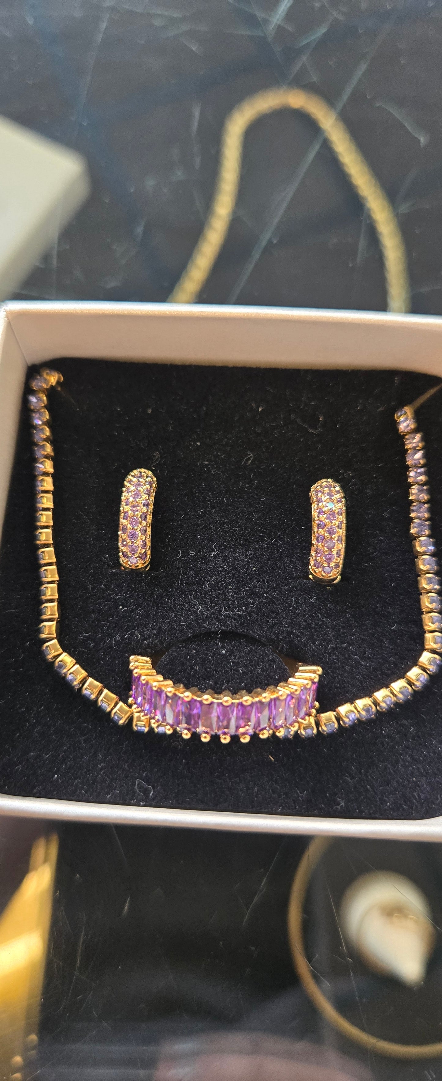 Ensemble collier bagues et boucles d oreilles
