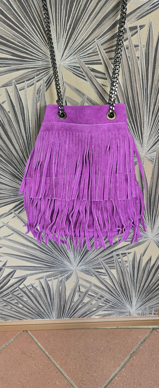 Sac besace à frange