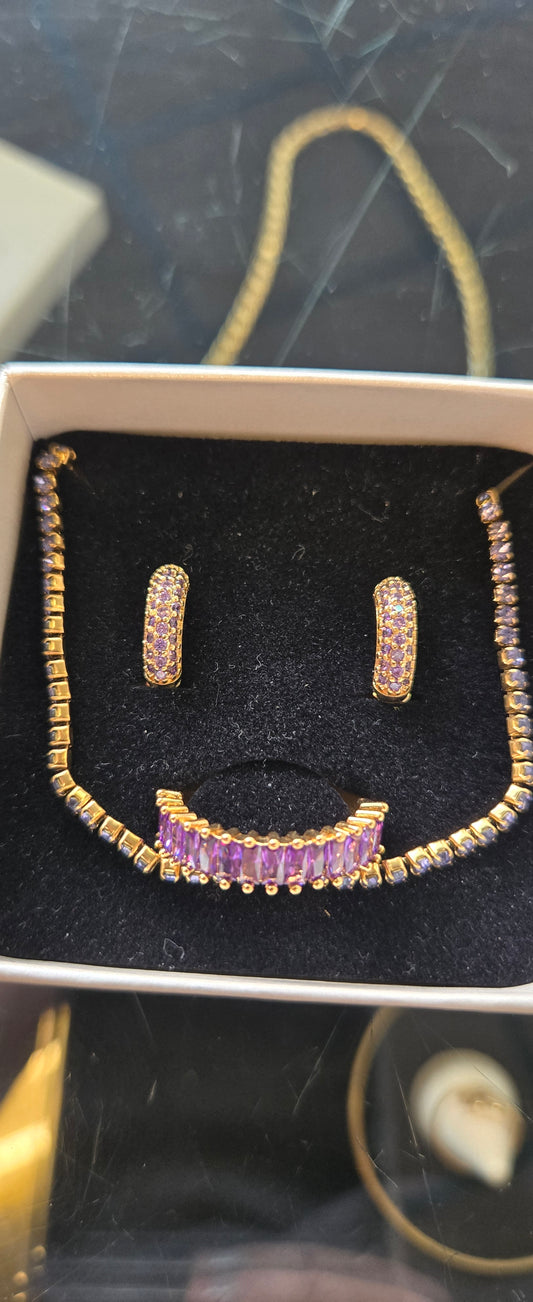 Ensemble collier bagues et boucles d oreilles